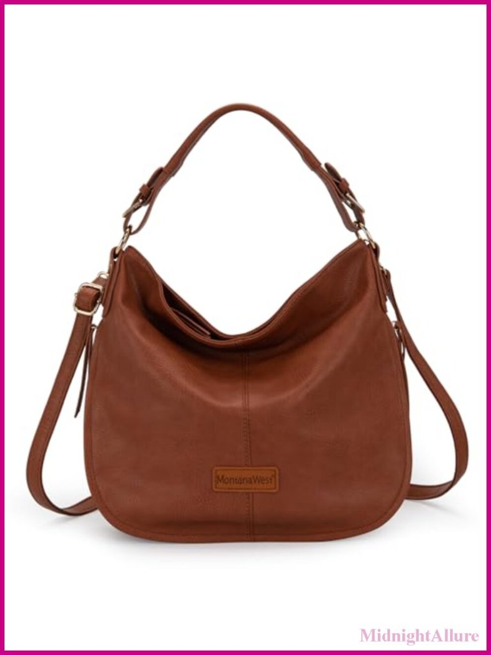 Vegan Leather Hobo Shoulder Bag Crossbody Purse Expandable